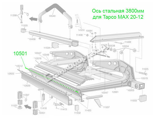 10501 Ось стальная для Tapco 3800